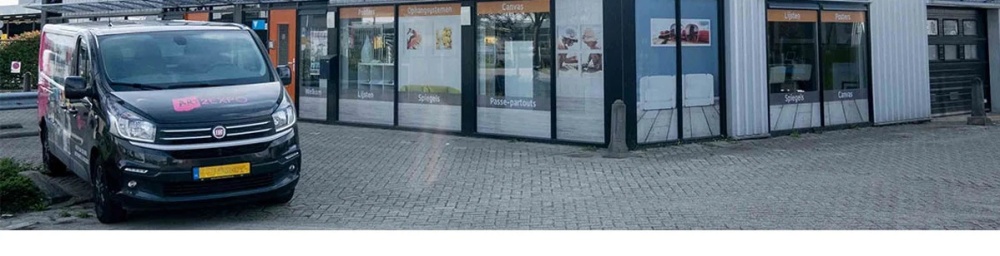 De showroom van de Lijsten Fabriek Utrecht Nieuwegein