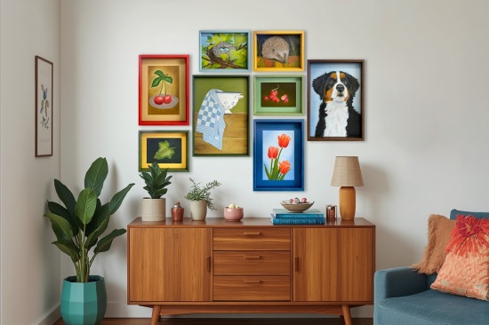 Kleurrijke kunst ingelijst