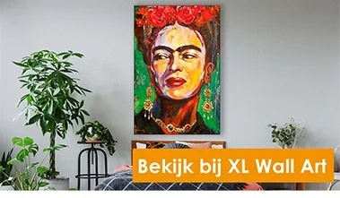 Frida Khalo print op textiel doek art frame