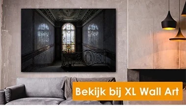 Stained glass art textieldoek met art frame