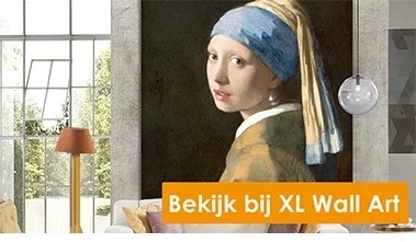 Melk meisje Vermeer print op textiel doek art frame