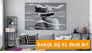 Ripped art frame print op textieldoek